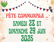 Fête communale 2025, le samedi 28 & dimanche 29 juin 2025